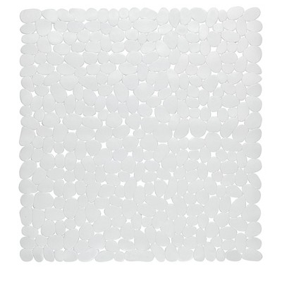 Carnation Home Fashions Stall Size"Pebbles" Vinyl Bath Mat in white