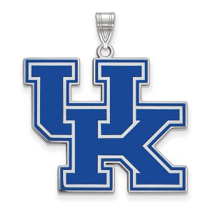 Black Bow Jewelry Sterling Silver Kentucky Wildcats NCAA Extra Large Pendant - 1 of 3