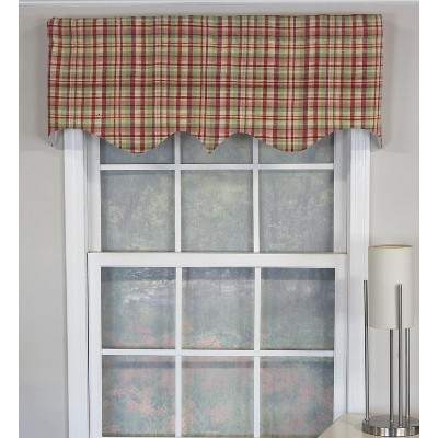 Plaid Multi-Color Cotton Scalloped Window Valance 50" x 17"
