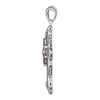 Black Bow Jewelry Sterling Silver, Red CZ & Marcasite Antiqued Passion Cross Pendant - 2 of 4