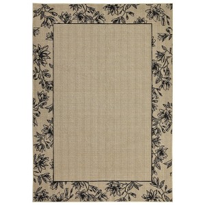 Modern Bordered Non Slip Living Room Rugs, Washable Ultra Thin Low Pile Bedroom Carpet, Indoor Contempory Floor Cover for Dining Room - 1 of 4