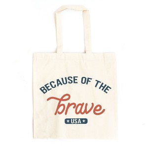 City Creek Prints Brave USA Canvas Tote Bag - 15x16 - Natural - 1 of 2