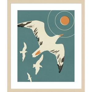 Amanti Art Seagull Block Print II by Jacob Green Wood Framed Wall Art Print - 1 of 4