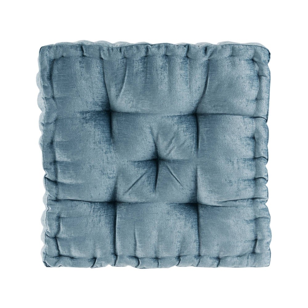 Photos - Pillow 20"x20" Oversize Diah Poly Chenille Square Floor  Aqua - Intelligent