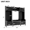 4-In-1 Particle Board Combination Hall Tree Entryway With Bench,Coat Rack And Shoe Storage,For Hallways,Living Room-Cuddlewood - 4 of 4