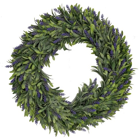 Unique Bargains Front Door All Season Decoration Plastic Green Leaves Artificial Wreaths 16" - image 1 of 4