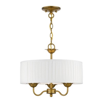 Livex Lighting Edinburgh 3 - Light Pendant in  Antique Gold Leaf