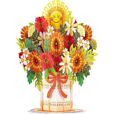 Paper Love HugePop Happy Bouquet Pop Up Card, with Detachable Paper Bouquet, Gift for All Occasions - Jumbo 10" x 14" Cover
