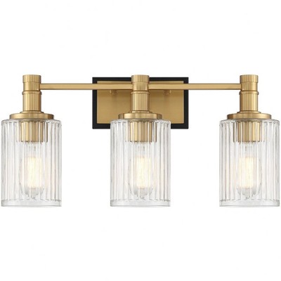 Savoy House Concord 3 - Light Vanity in  Matte Black/Warm Brass