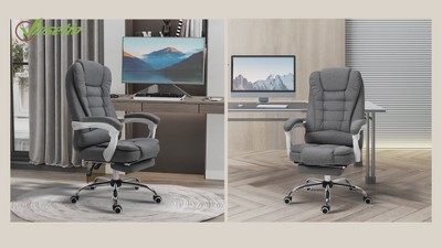 Dark Gray High-Back Fabric Executive Swivel Chair with Fixed Arms