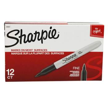 Sharpie Fine Point Permanent Marker, Black, Box of 12
