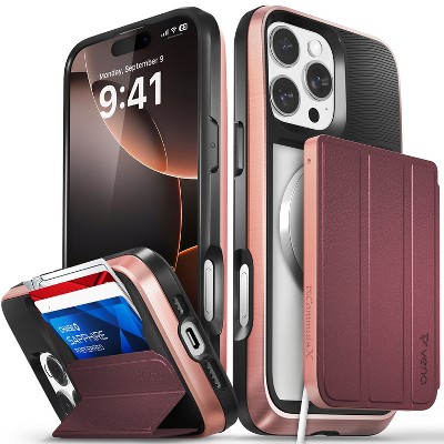 Vena vCommuteX for Apple iPhone 16 Pro Max Case, Wallet Case Compatible with MagSafe, Leather Flip Cover with Card Slot and Kickstand