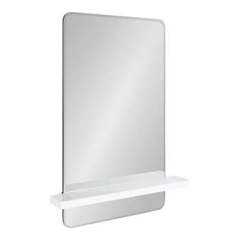 22" x 30" Fosset Frameless Mirror with Shelf White - Kate & Laurel All Things Decor