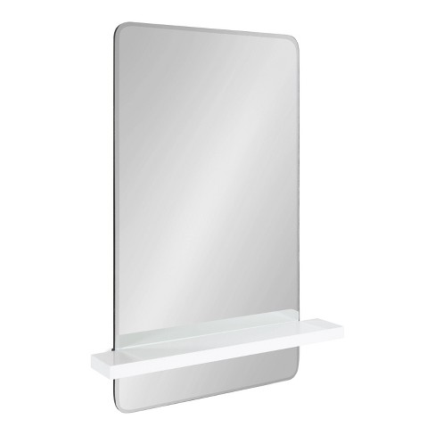 22 X 30 Fosset Frameless Mirror With Shelf White - Kate & Laurel