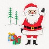 Linum Home Textiles Christmas Santa Waving - Embroidered Luxury 100% Turkish Cotton Hand Towels - 3 of 3