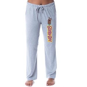 Scooby-Doo Womens' Scooby Logo  Classic Character Sleep Pajama Pants Grey - 1 of 3