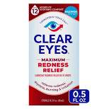 Clear Eyes Maximum Strength Eye Drops for Redness Relief, Dryness, Burning, & Irritation - 0.5 fl oz