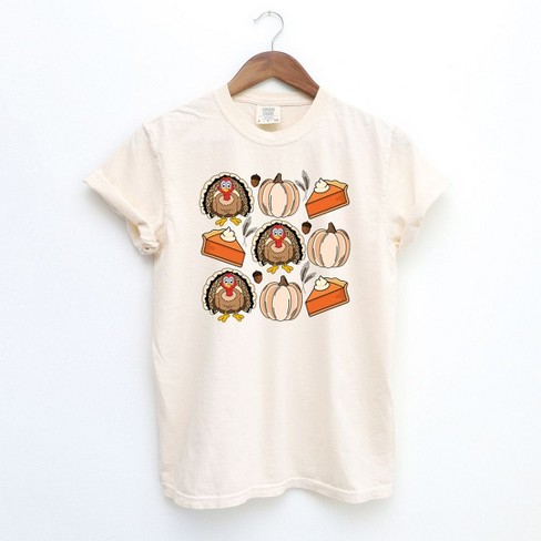 Simply Sage Market Women's Turkey Pumpkin Pie Grid Short Sleeve Garment Dyed Tee - image 1 of 2