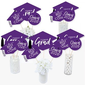 Big Dot of Happiness Purple 2026 Graduation Party Centerpiece Sticks - Table Toppers - Set of 15 - 1 of 4