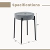Costway Bar Stools Set of 4 Home Upholstered Stools with Metal Legs & Anti-slip Foot Pads Dark Grey/Light Grey/Beige - 3 of 4