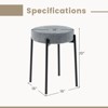 Costway Bar Stools Set of 4 Home Upholstered Stools with Metal Legs & Anti-slip Foot Pads Dark Grey/Light Grey/Beige - image 3 of 4