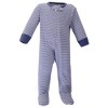 Touched by Nature Baby Organic Cotton Zipper Sleep and Play 3pk, Blue Whale - 3 of 4