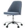 DOMETOUR 1Pc Modern Fabric Armless Adjustable Swivel Office Desk Chairs with Wheels - 2 of 4