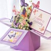 Wrapables 3D Pop Up Floral Greeting Card, Flower Bouquet Card for Birthdays, Butterflies - 3 of 4