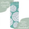 Elanze Designs Volleyball Teal White 20 ounce Stainless Steel Travel Tumbler - 3 of 4