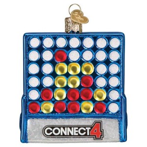 Old World Christmas 3.5 Inch Connect 4 Hasbro Colors Grid Tree Ornaments - 1 of 3
