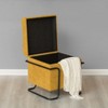 Fabulaxe Square Fabric Storage Ottoman with Black Metal Frame - 4 of 4