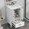 MAYEERTY 20" Bathroom Vanity with Sink 2 Doors Magnetic Stopper Adjustable Foot Pads Drawer White - 2 of 4