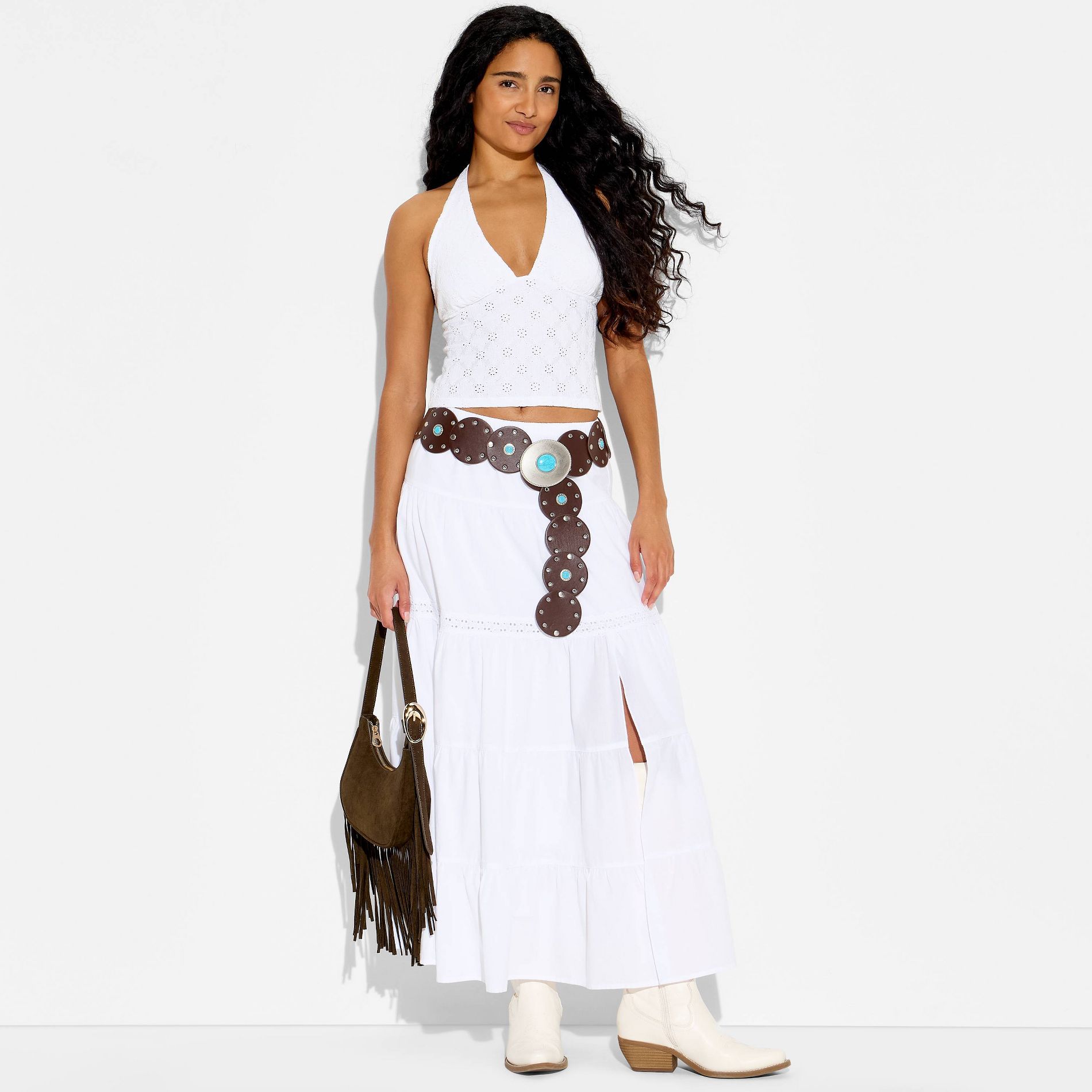 Women's Lace Halter Top - Wild Fable™ White XS