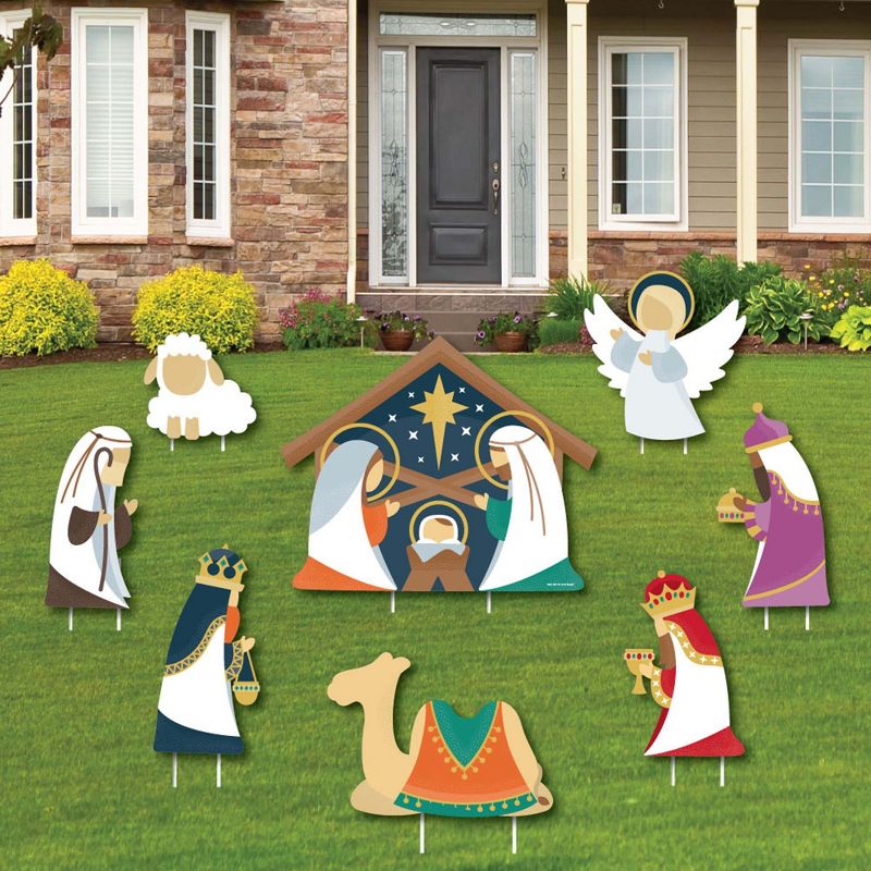 Big Dot of Happiness Holy Nativity - Yard Sign and Outdoor Lawn Decorations - Manger Scene Religious Christmas Signs - Set of 8, 1 of 10