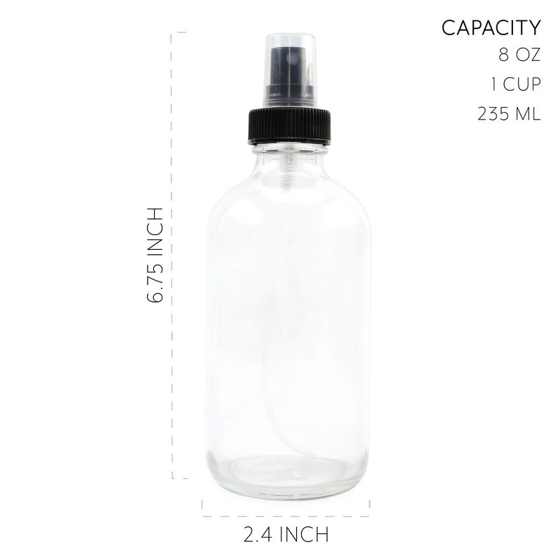 Cornucopia Brands 8oz Glass Fine Mist Atomizer Spray Bottles for Personal Care, DIY & More, 2 of 7