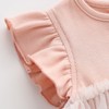 MyKids-USA Baby Girls Floral Lace Patchwork Design Ruffle Sleeveless Dress Onesies In Summer - 3 of 4