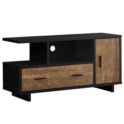 Monarch Specialties Tv Stand 48 Inch Console Media Entertainment Center Storage Cabinet Drawers Laminate Black Brown Contemporary Modern