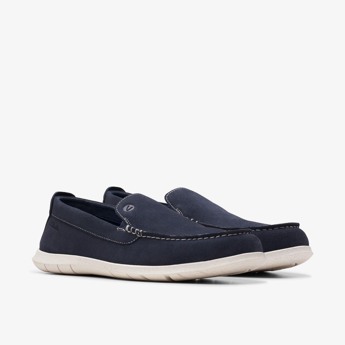 Clarks Mens Flexway Step Navy Suede Shoes - thumbnail 4