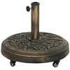 Outsunny Patio Umbrella Base, 46 lbs Umbrella Base with Wheels, Outdoor Umbrella Stand for 1.3"/1.5"/1.9" Poles for Outdoor, Lawn, Poolside - 4 of 4