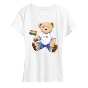 Women's - Instant Message - Pride Teddy Bear Short Sleeve Graphic T-Shirt - 1 of 4