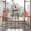 CIPACHO 3 Piece Bar Table and Chairs Set Gold Frame with Sponge Seat Cushions and Backrests Gold Beige Orange Cushions - 4 of 4