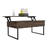 NicBex Coffee Tables for Living Room 17.99"H Lift Top Rectangle Modern Coffee Table with Spacious Top Surface and 2 Metal Legs, Dark Walnut - 4 of 4