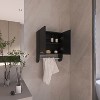 Vynxaria 17.4" Wide Medicine Cabinet Organizer with Towel Holder, Featuring Two Interior Shelves for Bathroom, Kitchen, or Mudroom - 2 of 4