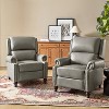 Set of 2 Elisabete Modern Wingback Genuine Leather Recliner with Vintage Nail Head Trim for Living Room and Bedroom  | ARTFUL LIVING DESIGN - 2 of 4