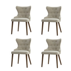 Lidia Mid-century Modern Wingback Dining Chair with Solid Wood Legs Set of 4|ARTFUL LIVING DESIGN - 1 of 4