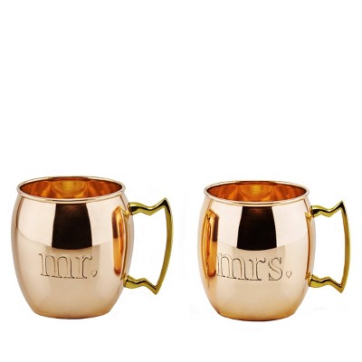 Old Dutch 16oz 2pk Copper Mr and Mrs Moscow Mule Mugs