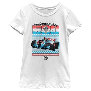 Girls Indy 500 Retro Sport Classic Car T Shirt - 1 of 4