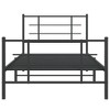 vidaXL Metal Single Bed Frame - Black Steel with Headboard/Footboard, Breathable Support Slats, Under-Bed Storage | 39.4"x78.7" Dimensions - 4 of 4