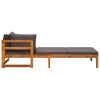 vidaXL Sun Lounger with 1 Armrest Dark Gray Solid Acacia Wood - 3 of 4
