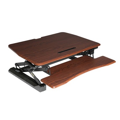 35.4" Airlift Gas Spring Dual Monitor Adjustable Height Standing Desk Walnut - Seville Classics